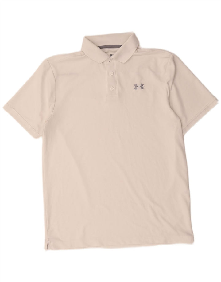 Under Armour Herre Heat Gear Polo Shirt Medium White