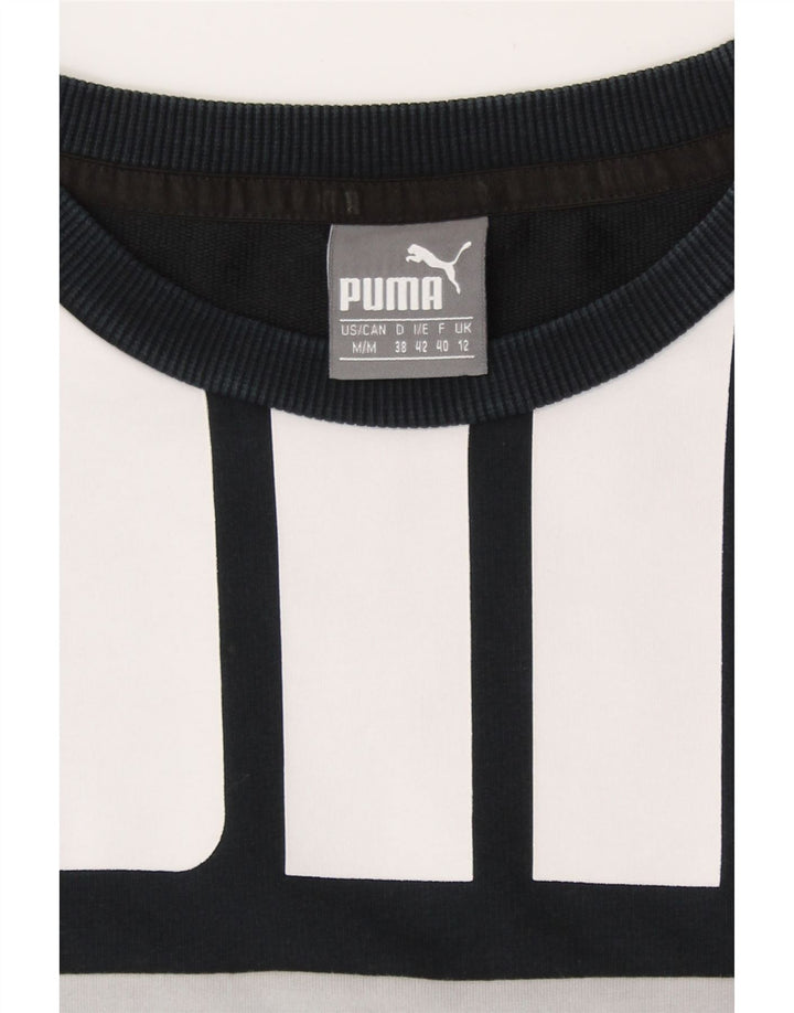 Puma Graphic Sweatshirt Jumper UK 12 Medium White Colourblock