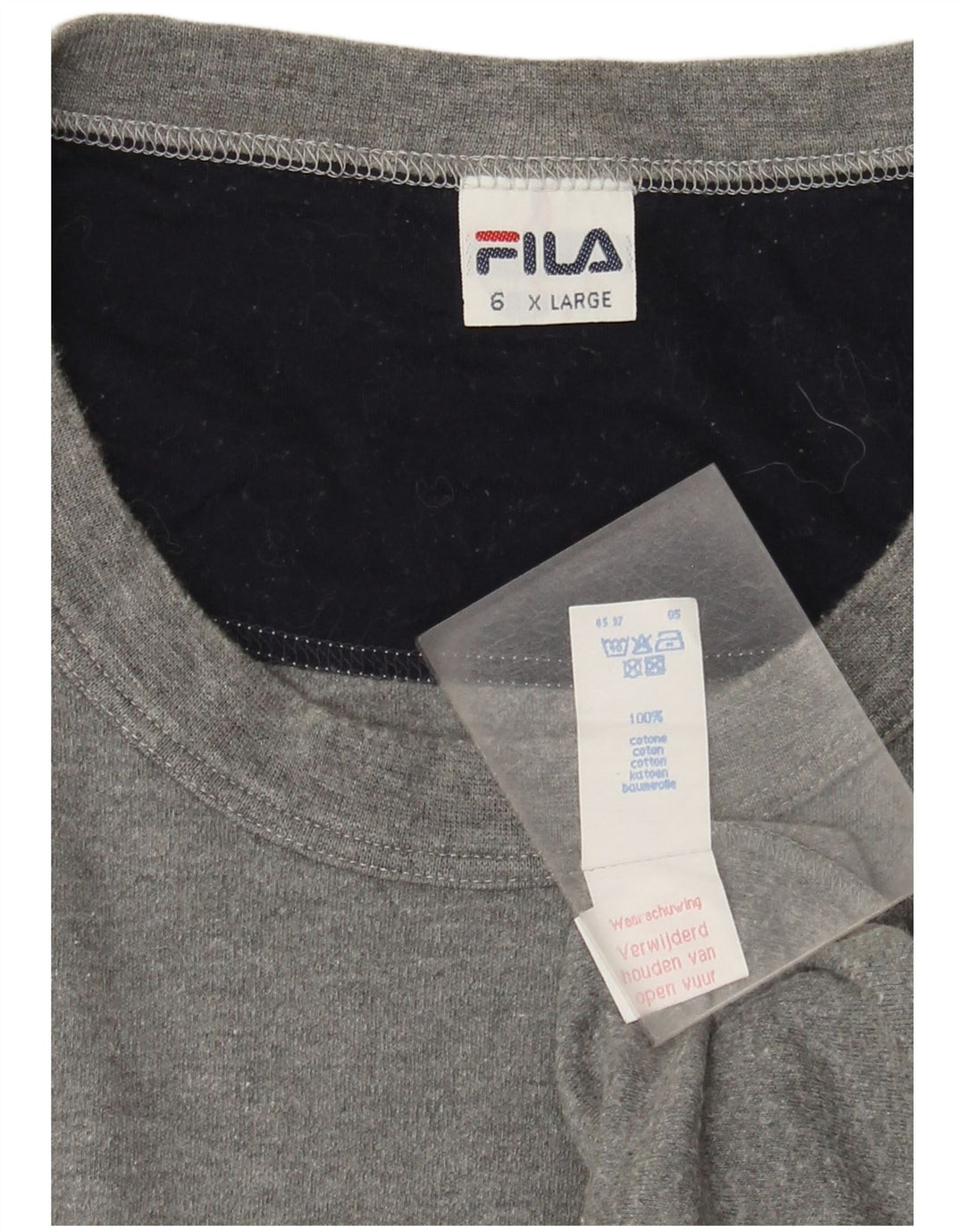 Fila Herre Top Langærmet XL Grå Flecked Bomuld