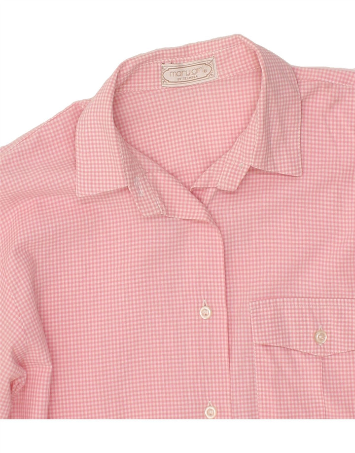 VINTAGE Womens Shirt UK 14 Large Pink Gingham Vintage Vintage and Second-Hand Vintage from Messina Hembry 