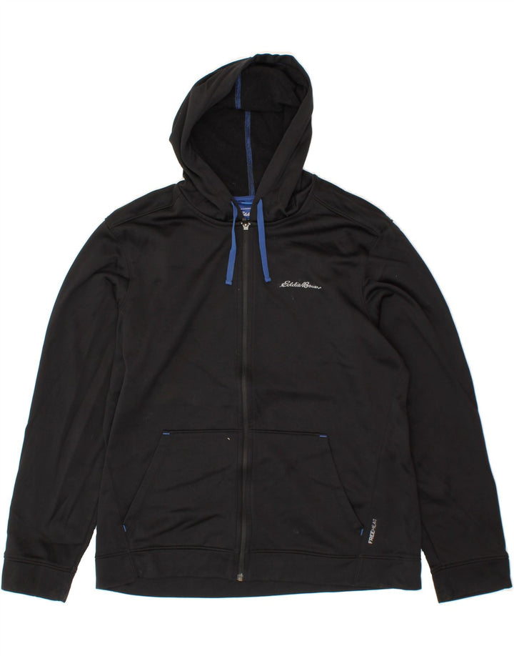 EDDIE BAUER Mens Zip Hoodie Sweater Large Black Polyester Vintage Eddie Bauer and Second-Hand Eddie Bauer from Messina Hembry 