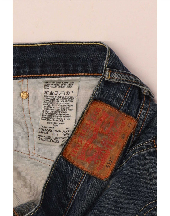Levi's Herre 511 Slim Jeans W34 L30 Blå Bomuld
