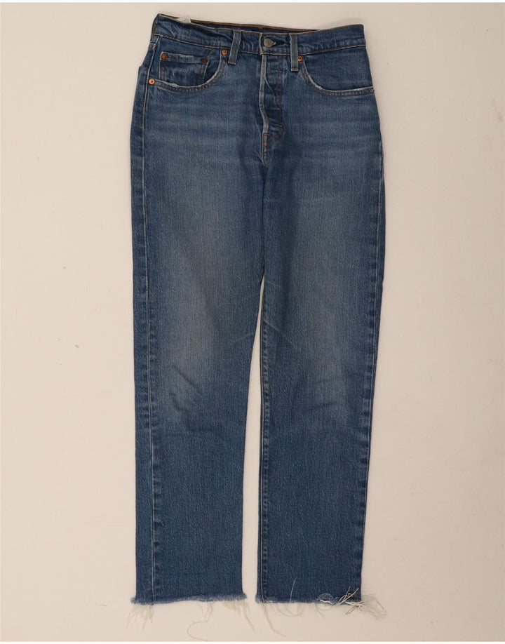 Levi's Dame 501 Straight Jeans W26 L28 Blå Bomuld