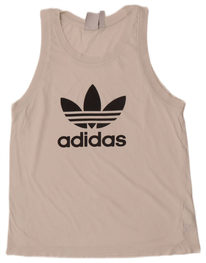 Adidas Herre Grafisk Vest Top Medium Hvid Bomuld