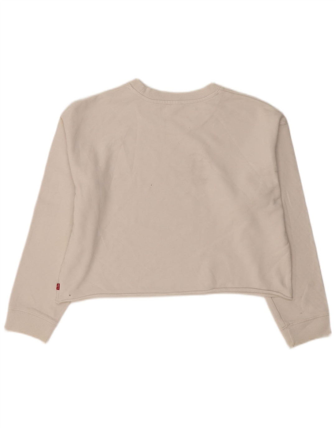 Levi's Dame Oversized Grafisk Crop Sweatshirt Jumper UK 10 Small White