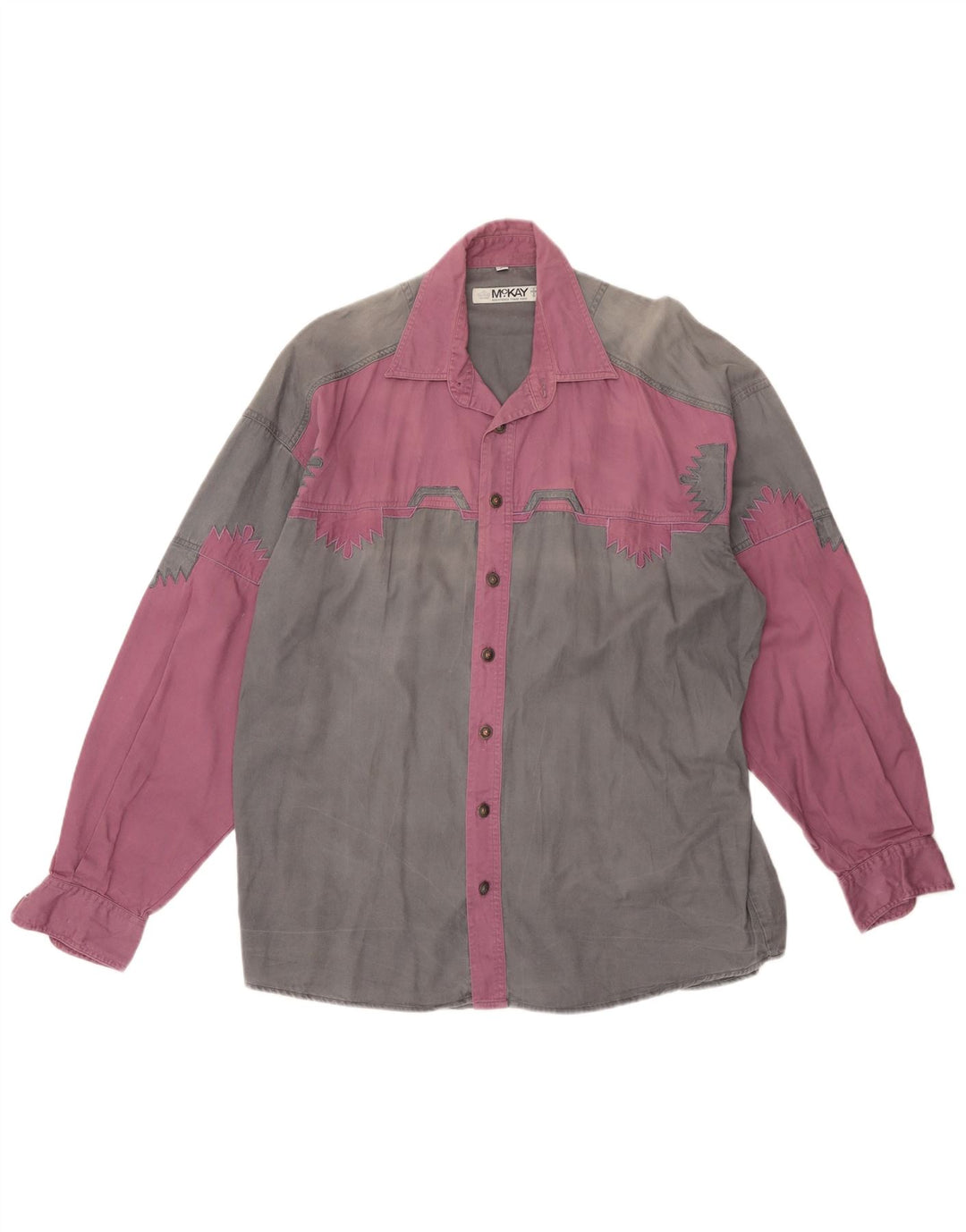 MCKAY Herreskjorte str. 41/42 Large Grey Colourblock