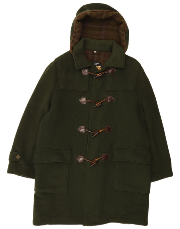Vintage Herre Hooded Duffel Coat IT 50 Large Green Wool
