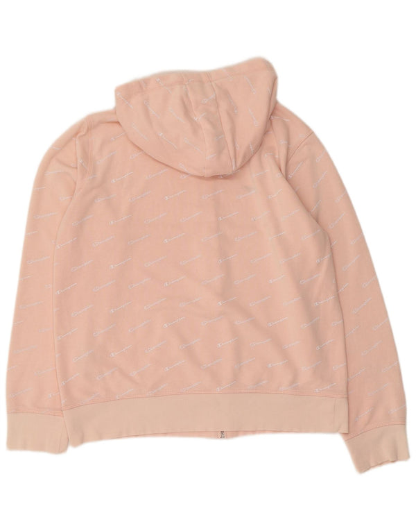 Champion Dame Grafisk Hættetrøje Sweater UK 18 XL Pink Bomuld