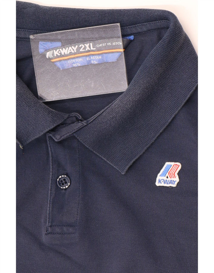 K-Way herre polo shirt 2XL marineblå bomuld