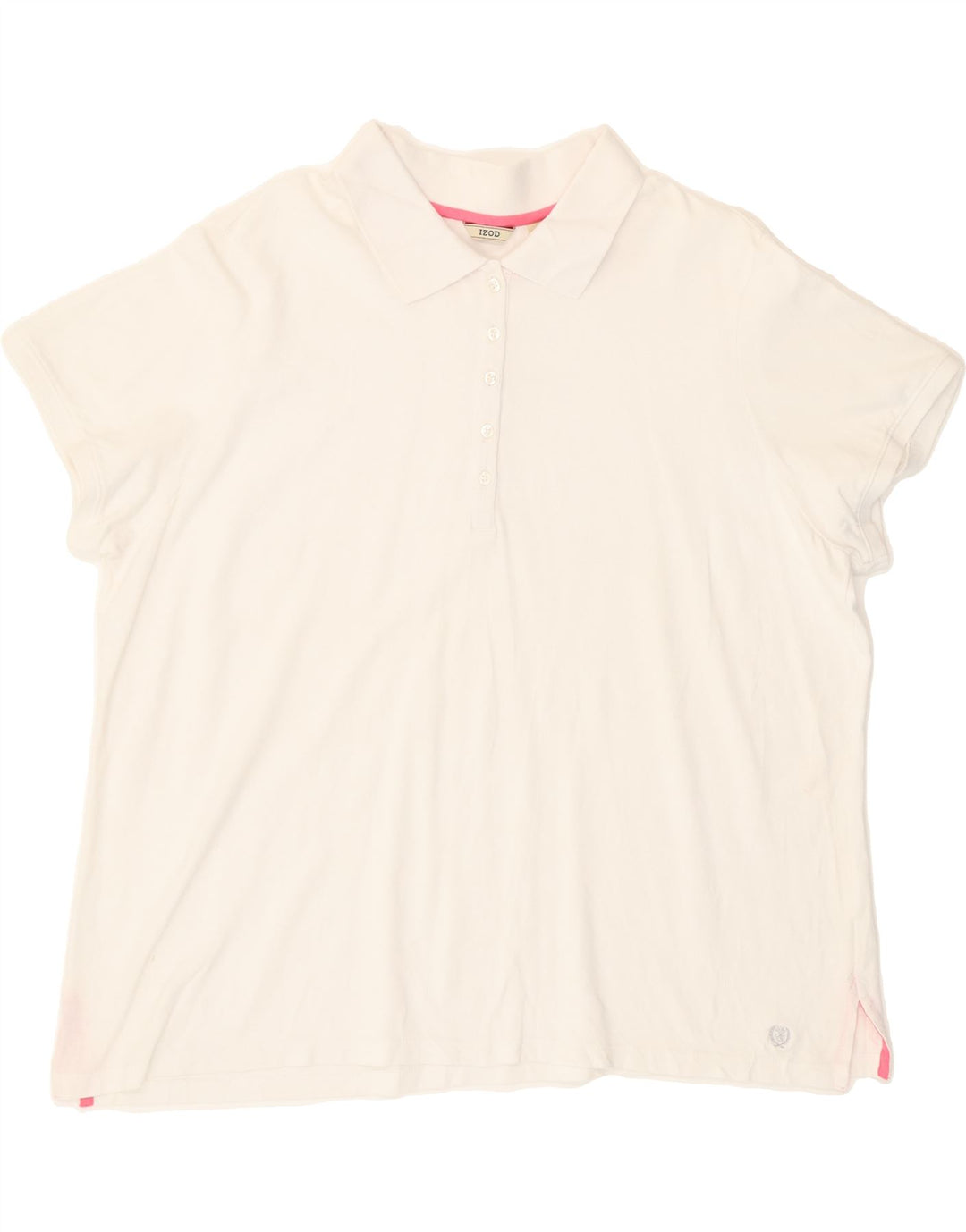 IZOD Womens Polo Shirt UK 20 2XL White Cotton Vintage Izod and Second-Hand Izod from Messina Hembry 