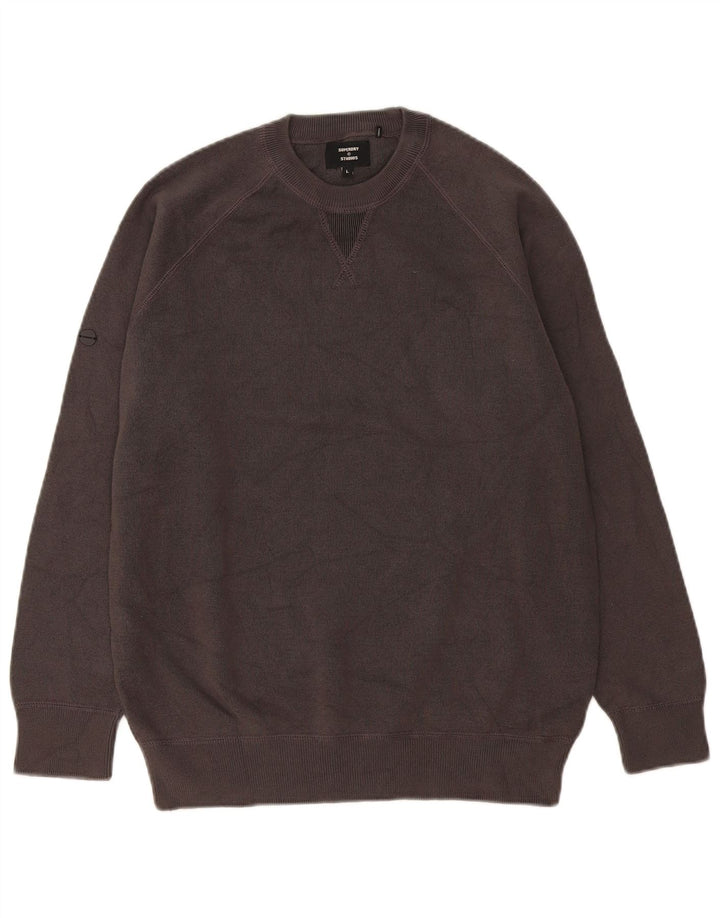 Superdry Sweatshirt til mænd, stor grå bomuld