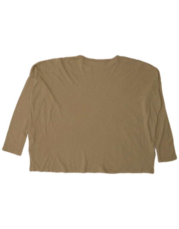 Cos Womens Oversized Top Long Sleeve UK 6 XS Beige Cotton