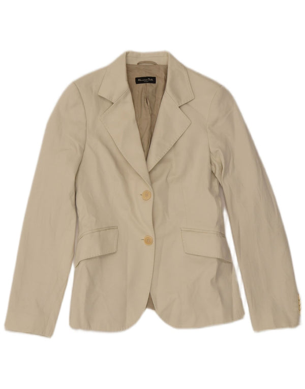 Massimo Dutti Herre 2 Button Blazer Jacket EU 38 Small Off White Bomuld