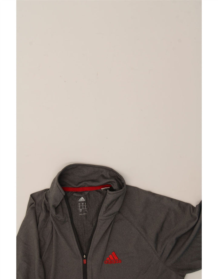 ADIDAS Mens Zip Neck Pullover Tracksuit Top Small Grey Polyester Vintage Adidas and Second-Hand Adidas from Messina Hembry 