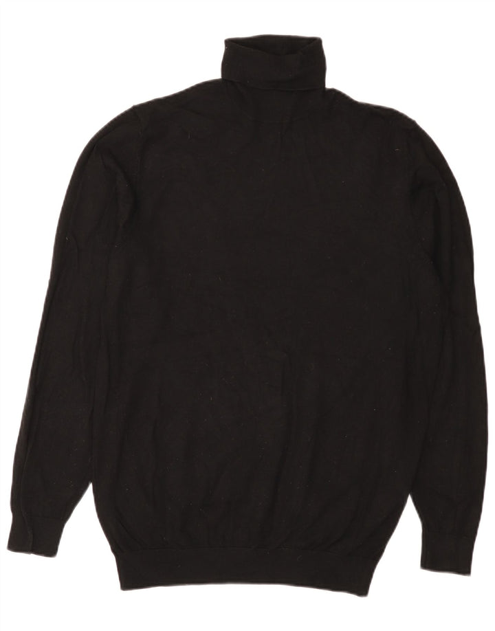 Zara Herre rullehals sweater Medium Sort viskose