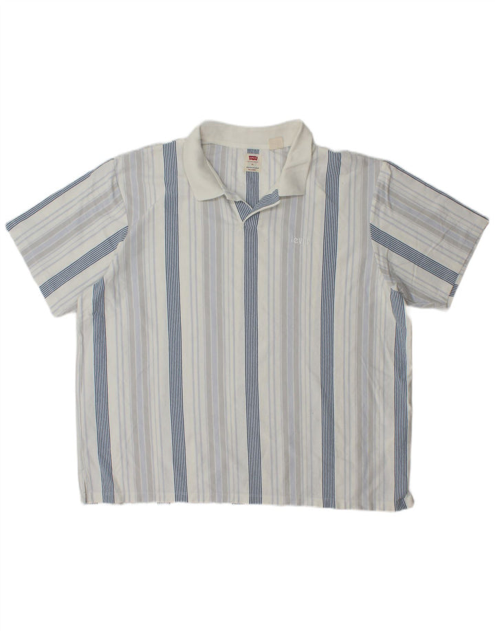 Levi's Herre afslappet poloshirt XL blå stribet bomuld