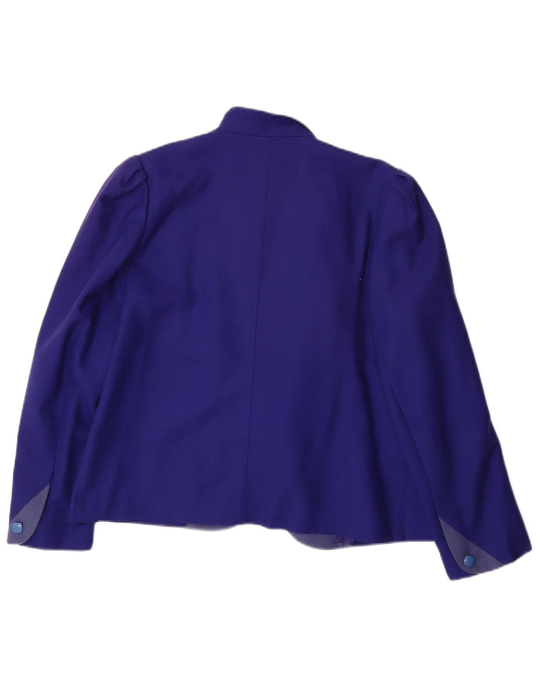 Vintage Dame Open Blazer Jacket UK 14 Stor Lilla Uld