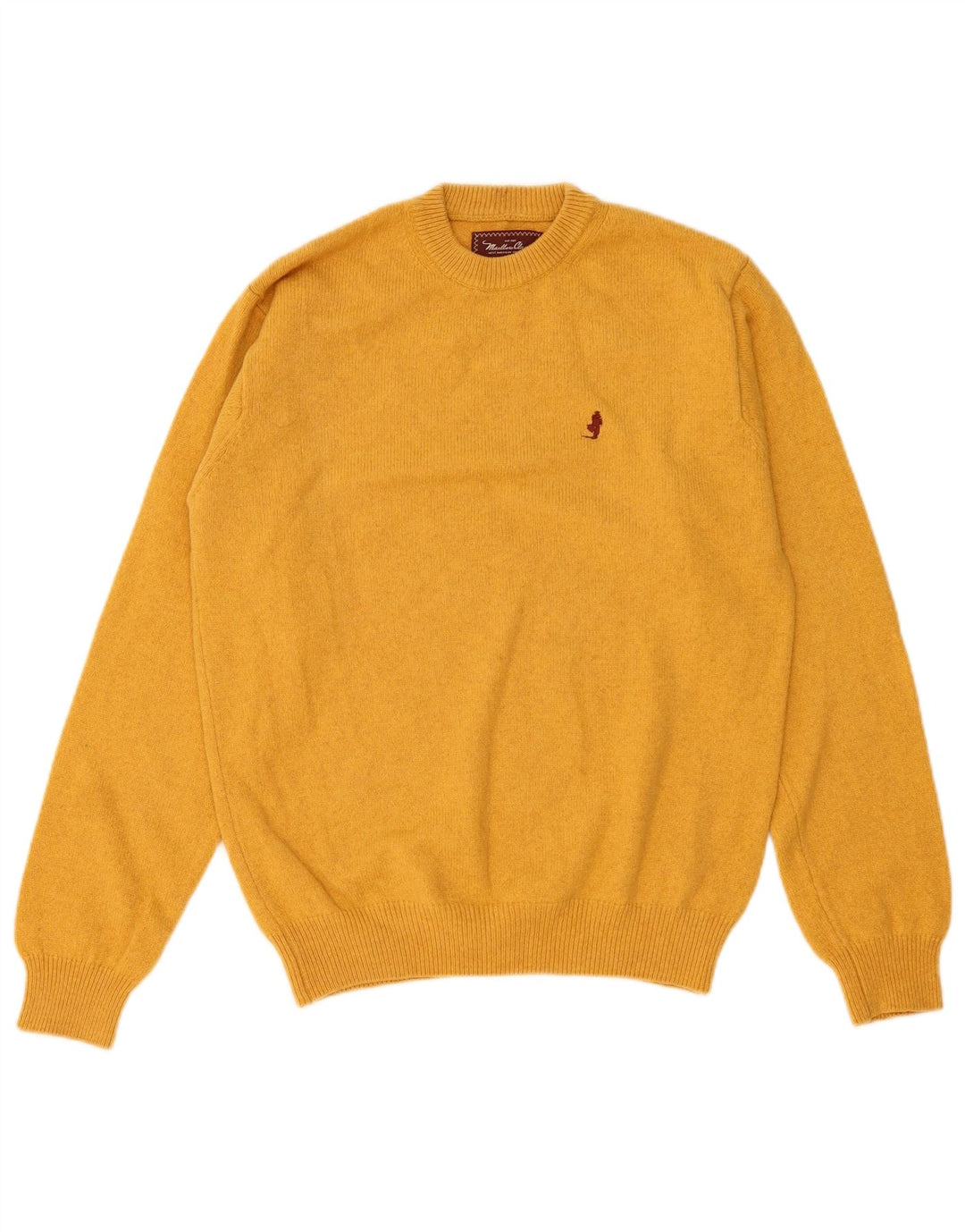 MARLBORO CLASSICS Herre sweater med rund hals, medium gul uld