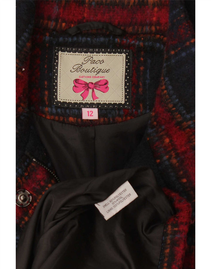 Paco Boutique Dame Overfrakke UK 12 Medium Navy Blue Ternet polyester