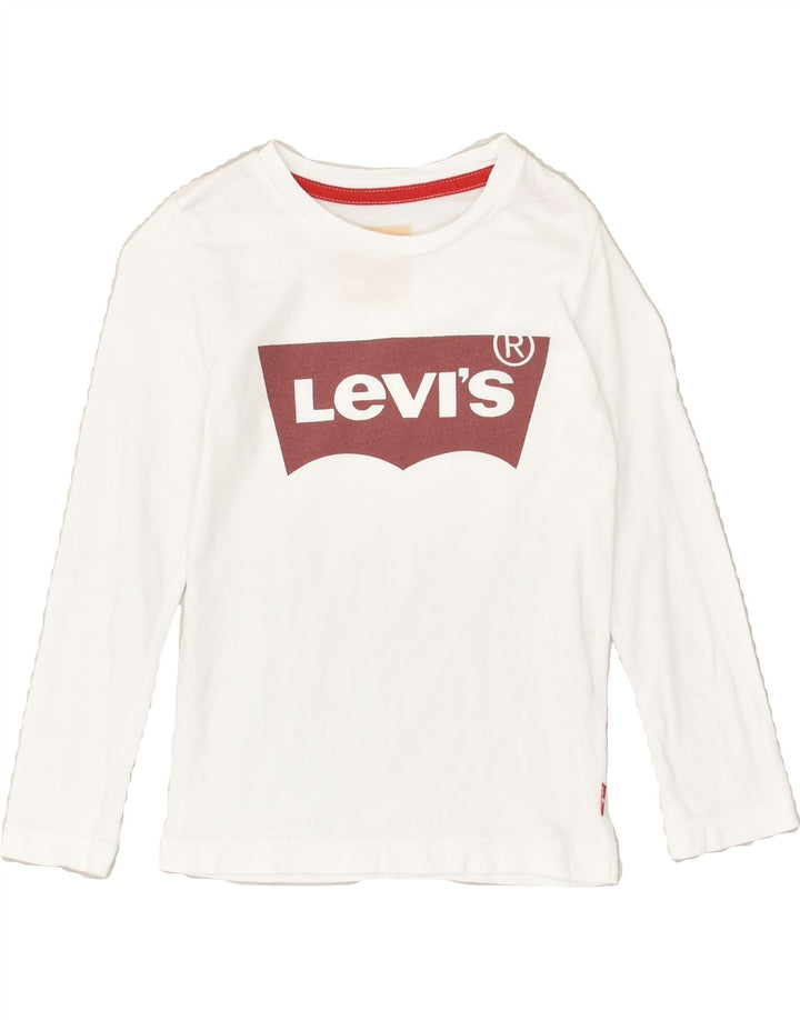 LEVI'S Boys Graphic Top Long Sleeve 4-5 Years White Cotton | Vintage Levi's | Thrift | Second-Hand Levi's | Used Clothing | Messina Hembry 