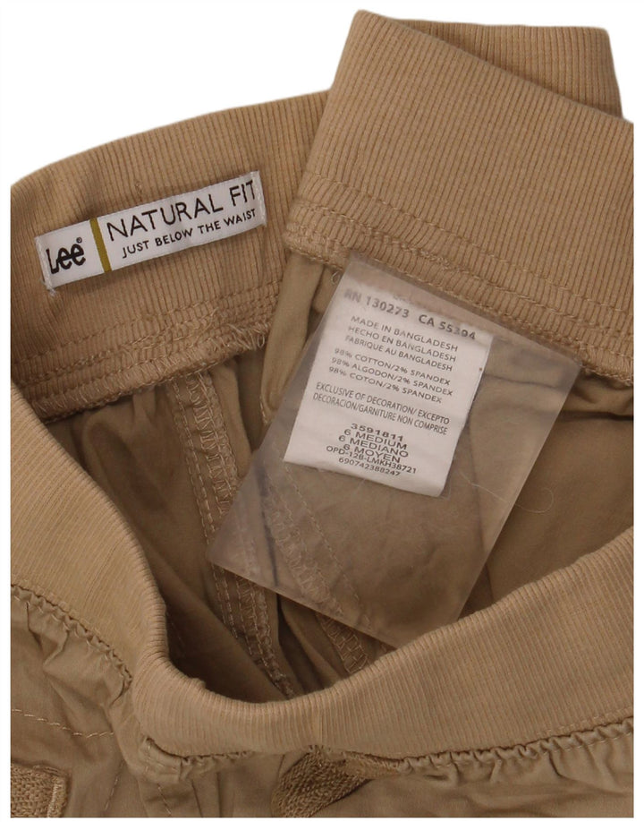 LEE Womens Natural Fit Cargo Shorts US 6 Medium W28 Beige Bomuld