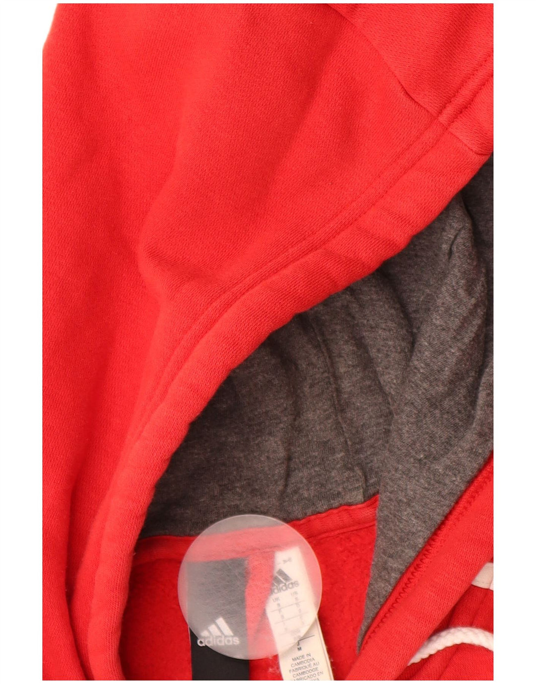 ADIDAS Mens Zip Hoodie Sweater Small Red Cotton