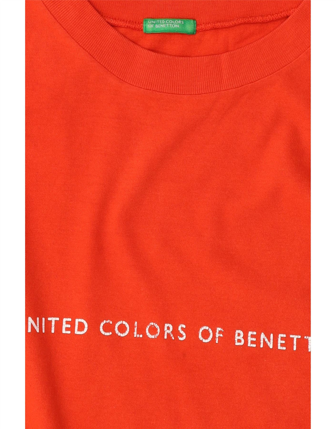 Benetton Herre Grafisk T-Shirt Top Stor Orange