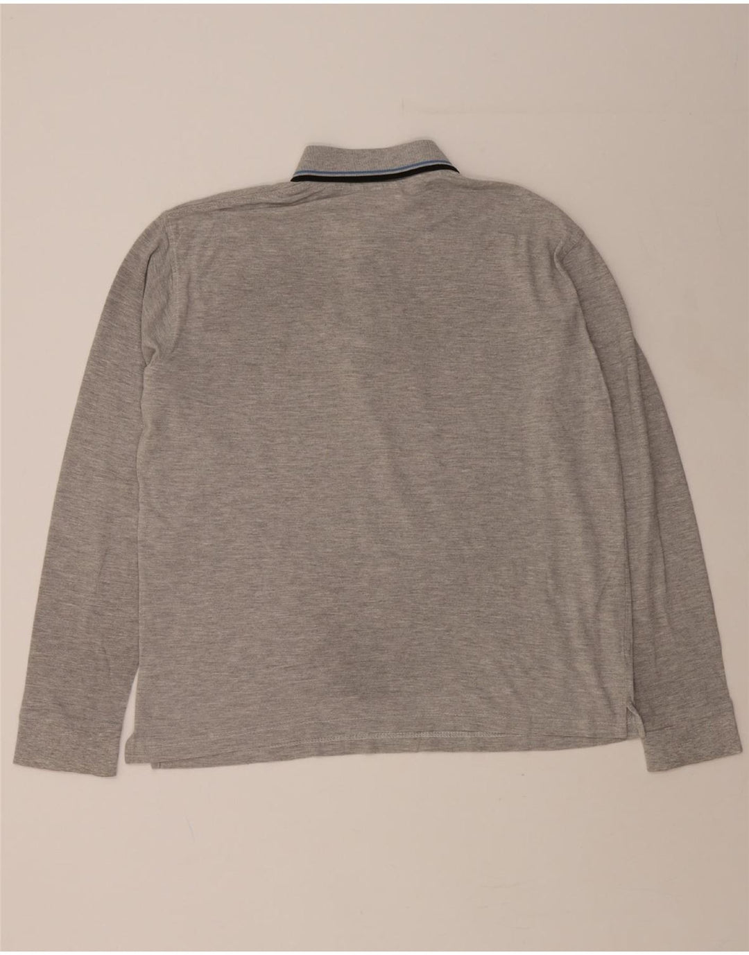 DIADORA Mens Long Sleeve Polo Shirt Large Grey Cotton Vintage Diadora and Second-Hand Diadora from Messina Hembry 