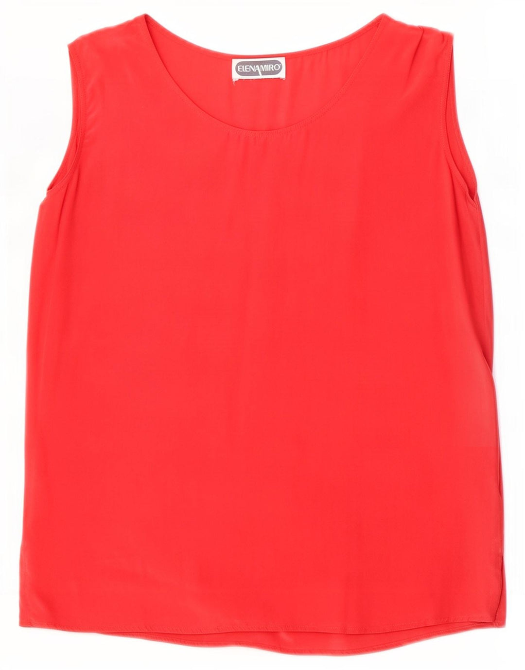 ELENA MIRO Dame ærmeløs bluse Top UK 16 Large Red Silk