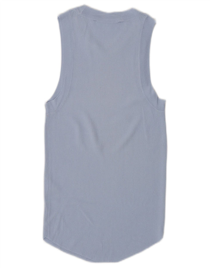Zara Damevest Top UK 12 Medium Blue Viscose