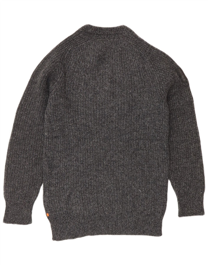 Superdry sweater med rund hals til kvinder, lille grå uld