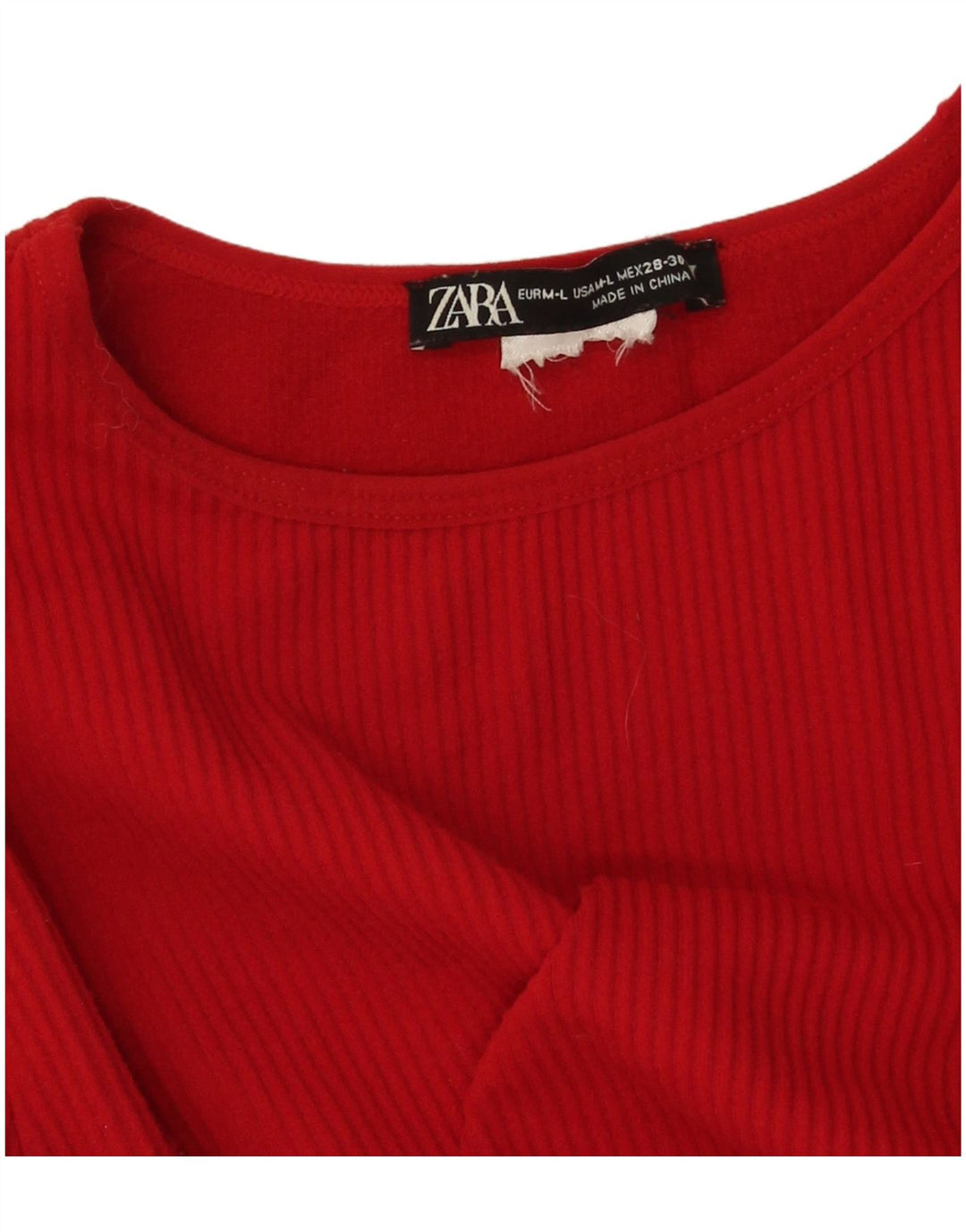 Zara Langærmet Crop Top UK 12 Medium Rød