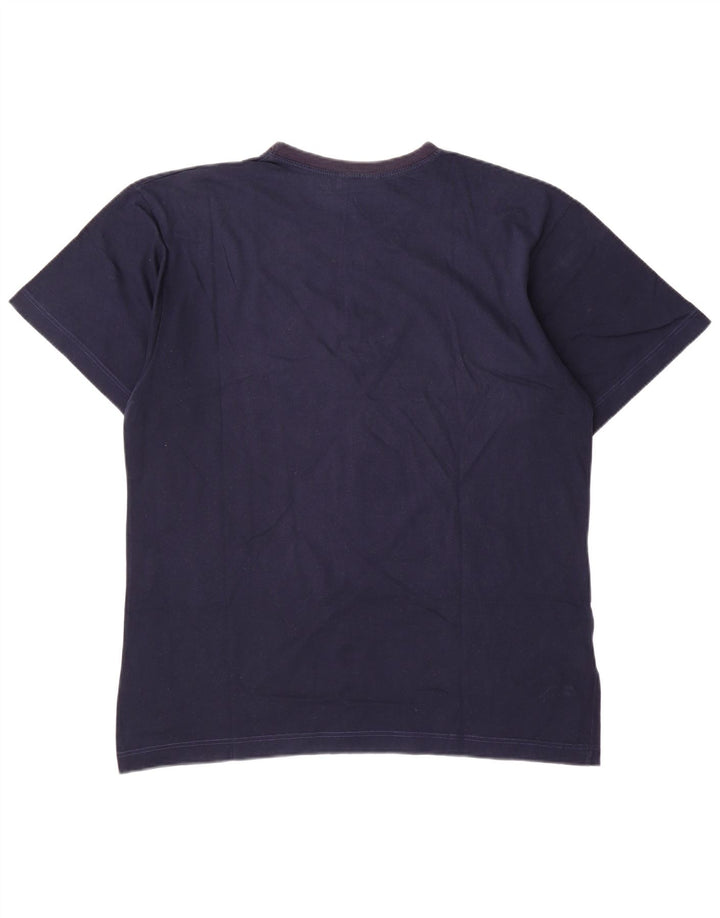 AUSTRALIAN L'ALPINA Herre grafisk T-shirt Top IT 52 Stor marineblå bomuld