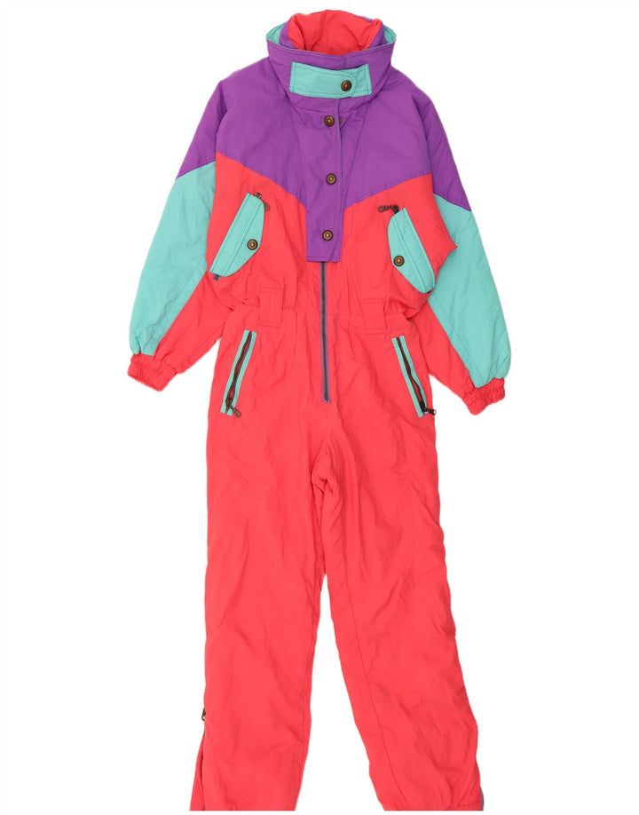 Vintage skijumpsuit til kvinder IT 42 Medium Flerfarvet Colourblock