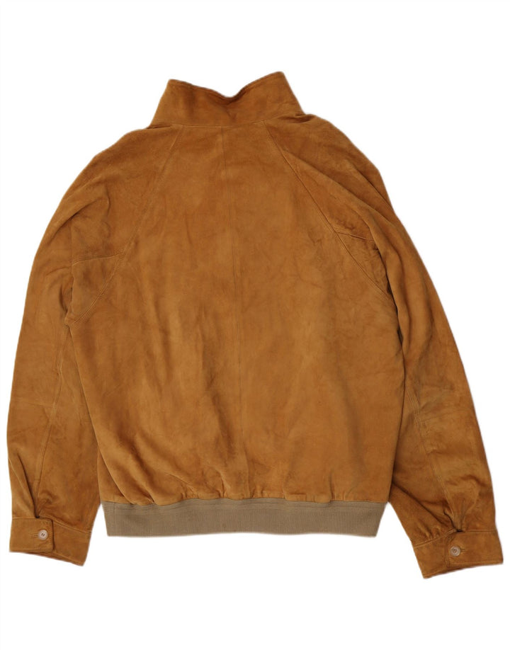 Gerani Herre Ruskind Bomber Jacket IT 56 3XL Beige Læder
