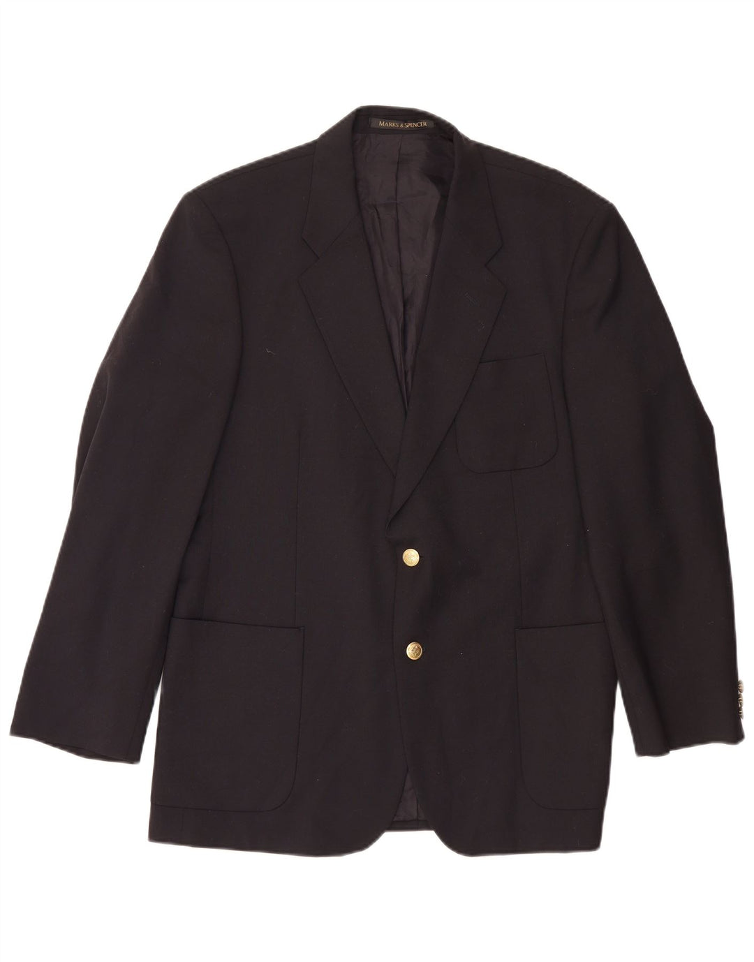 Marks & Spencer Herre 2-knaps blazerjakke UK 42 Stor marineblå polyester