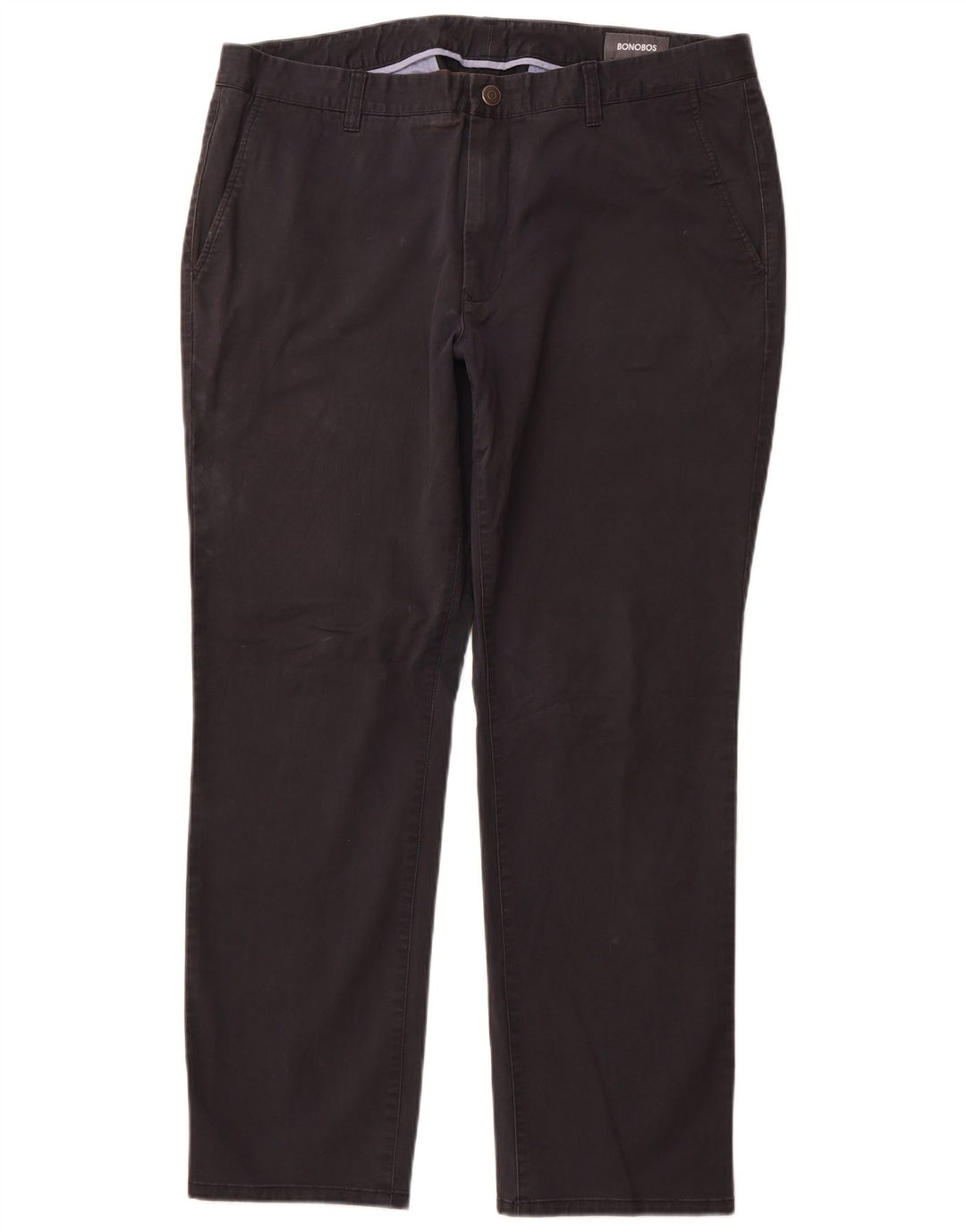 BONOBOS Lige Chinobukser til mænd W38 L30 Marineblå bomuld