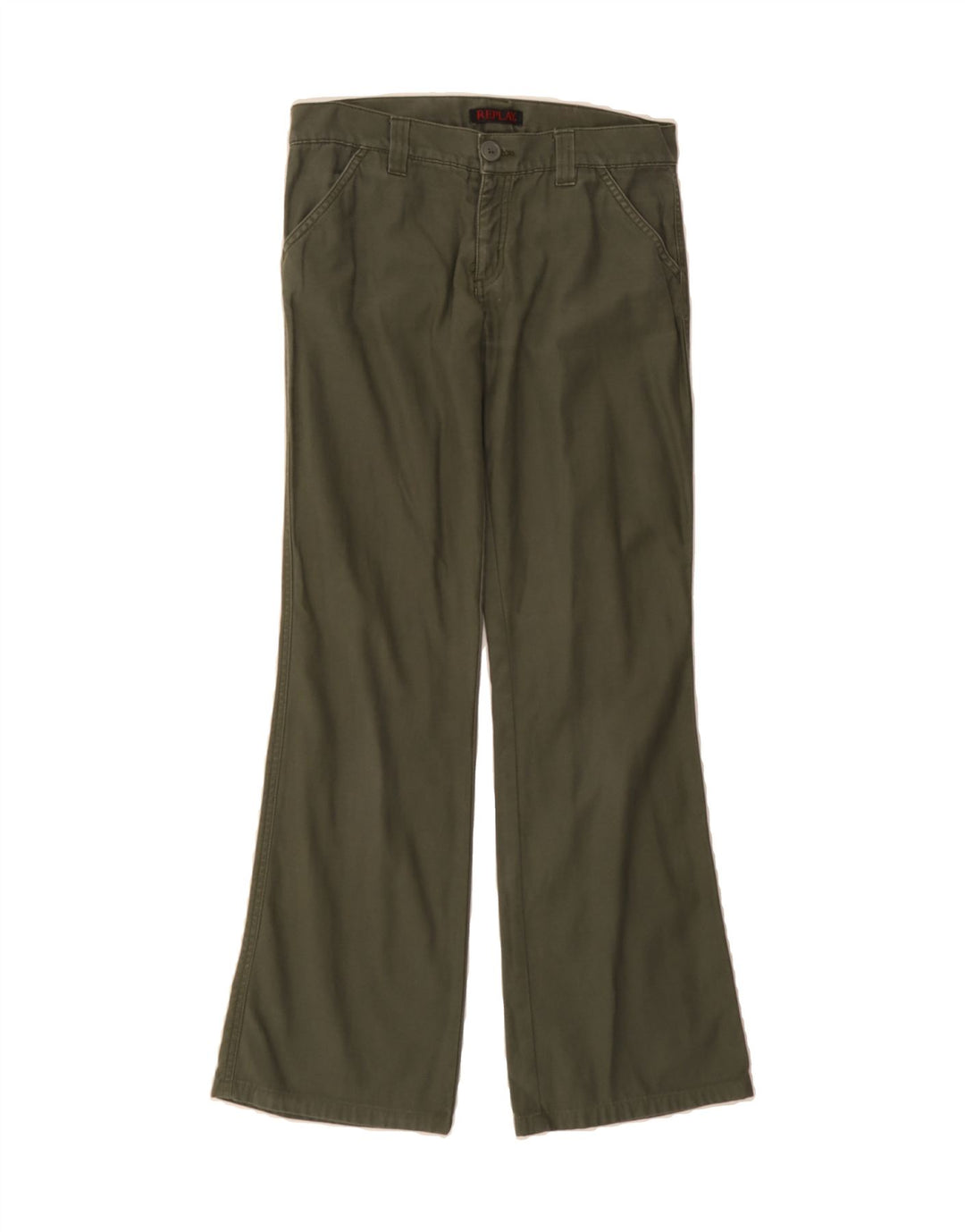 REPLAY Womens Bootcut Chino Trousers W28 L31 Green Cotton Vintage Replay and Second-Hand Replay from Messina Hembry 