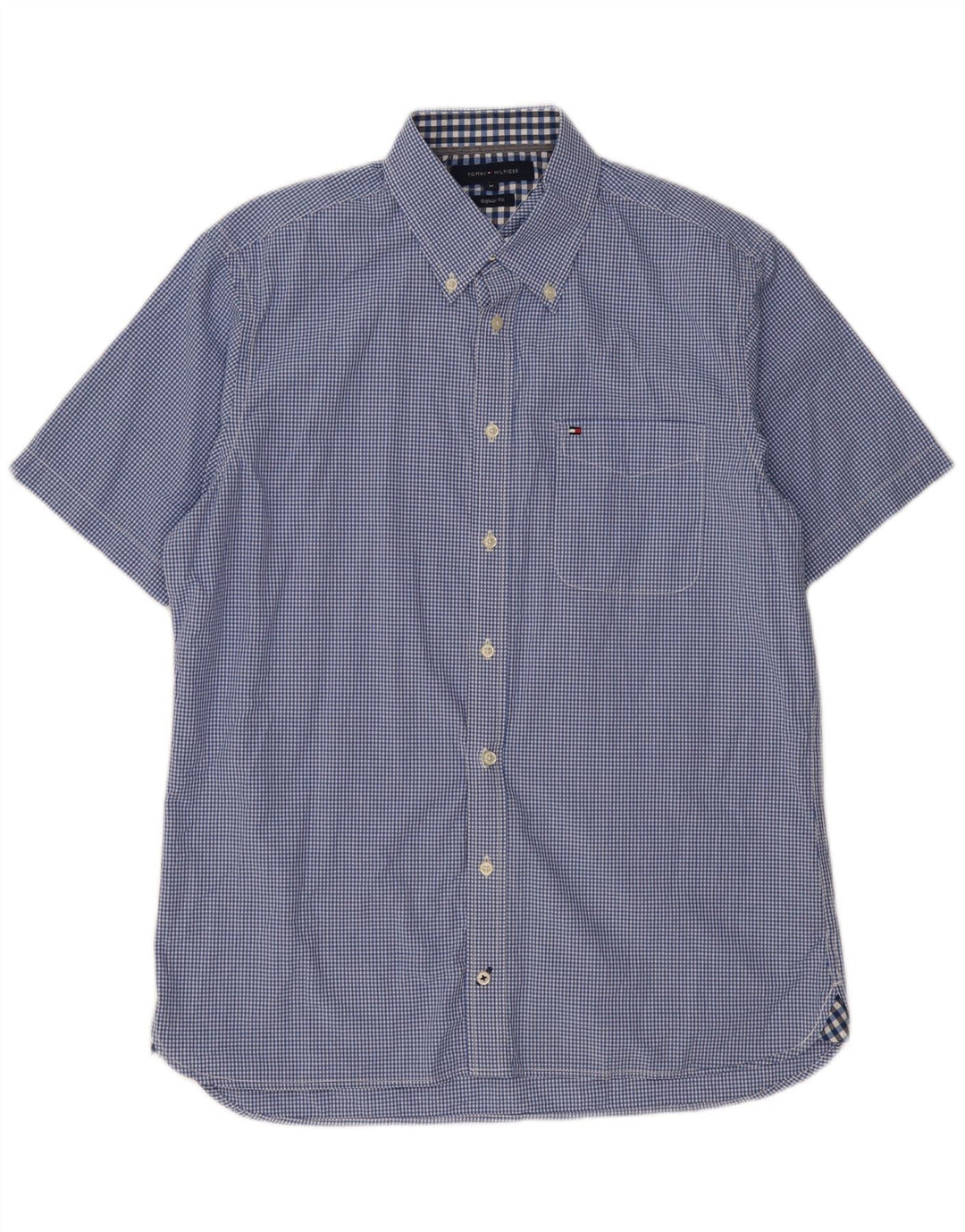 TOMMY HILFIGER Herre Regular Fit kortærmet skjorte Medium Blue Gingham