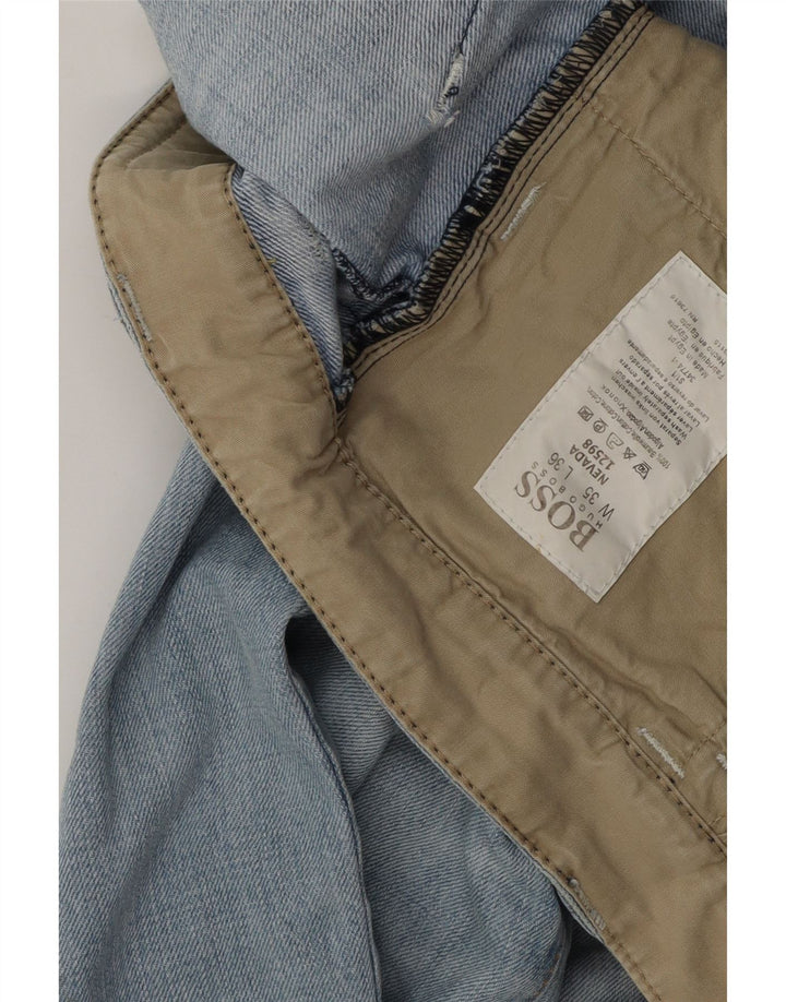 Hugo Boss Herre Nevada Straight Jeans W35 L34 Blå Bomuld