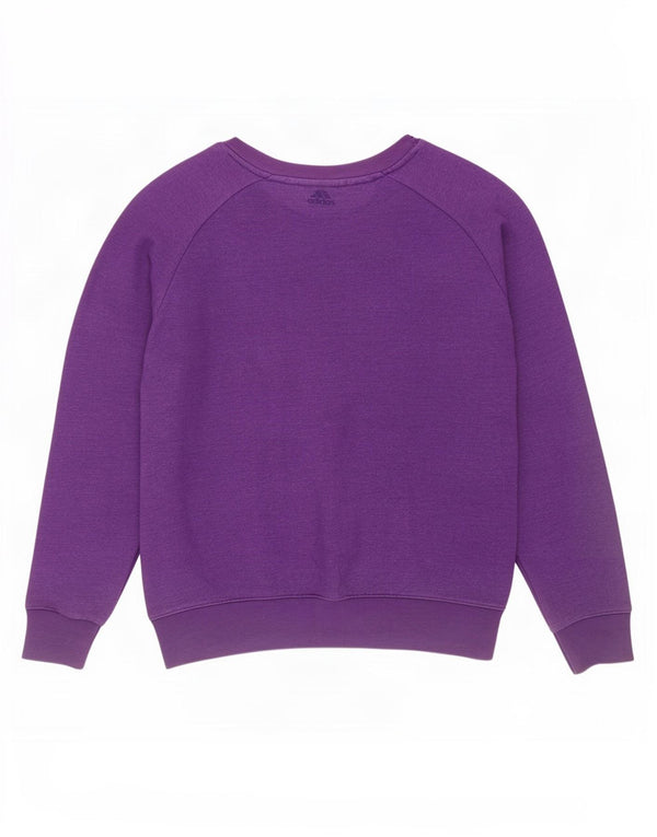Adidas Dame Grafisk Sweatshirt Jumper UK 14 Medium Lilla Bomuld