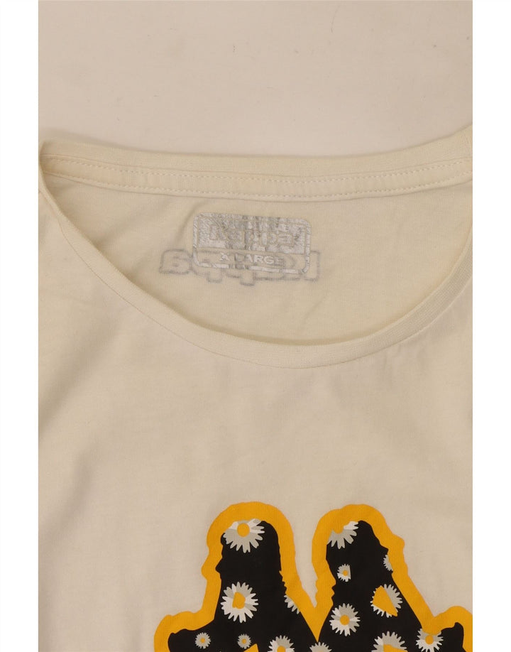 Kappa Dame Grafisk T-Shirt Top UK 18 XL Hvid