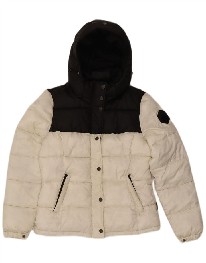 Lumberjack Dame hættepolstret jakke IT 42 Medium White Colourblock
