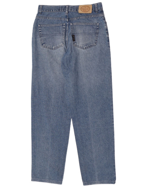 Trussardi Kvinder Højtaljede Tapered Jeans IT 47 Large W33 L32 Blå Bomuld