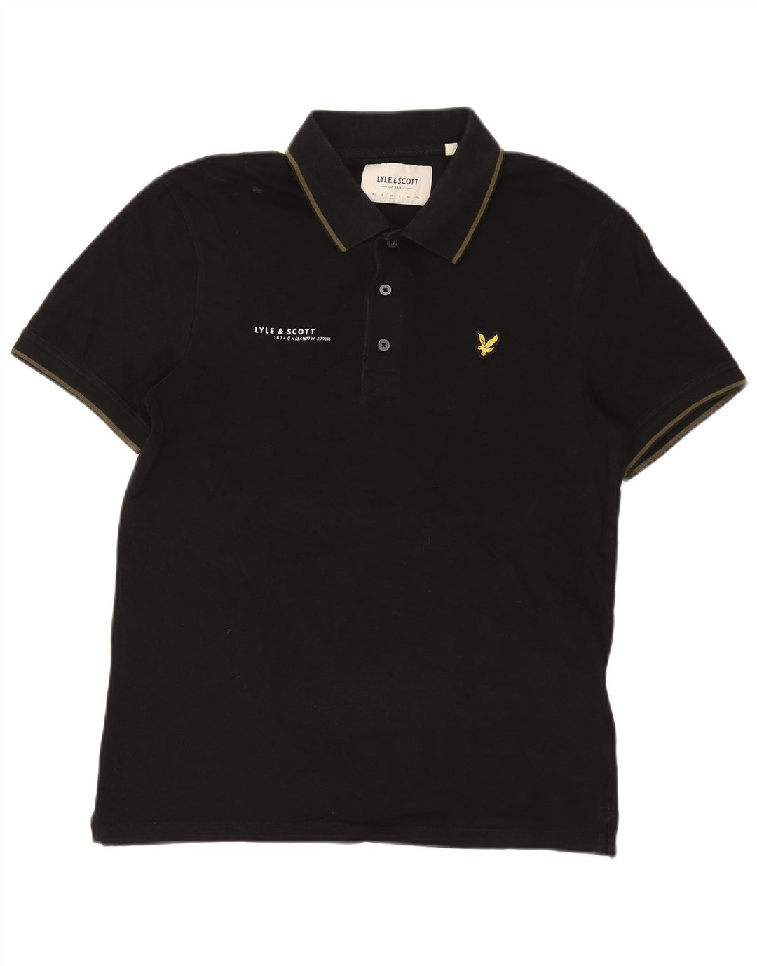 Lyle & Scott herre poloskjorte medium sort bomuld