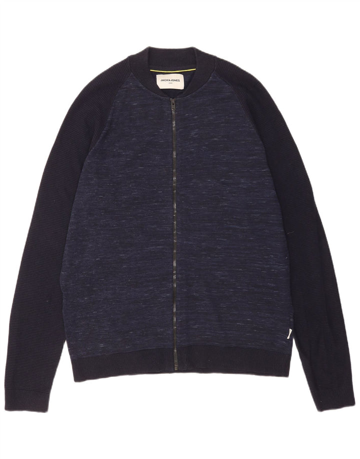 Jack & Jones Herre cardigan sweater XL Navy Blue Flecked