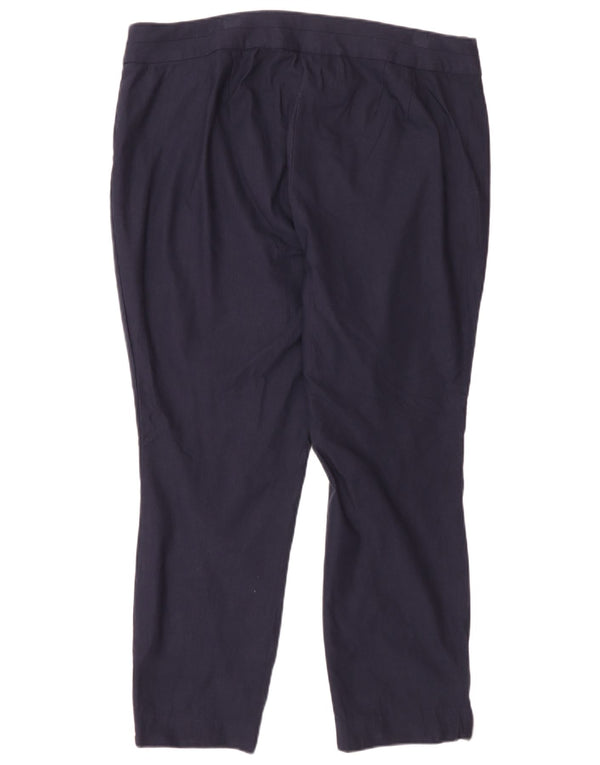 Phase Eight Womens Cropped Trousers UK 18 XL W38 L25 Marineblå Bomuld
