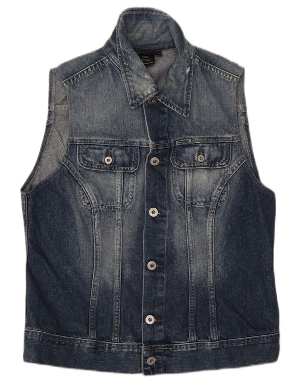 Diesel Herre Denim Gilet UK 40 Large Blue Cotton