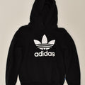 ADIDAS Womens Graphic Hoodie Jumper UK 10 Small Black Cotton | Vintage Adidas | Thrift | Second-Hand Adidas | Used Clothing | Messina Hembry 