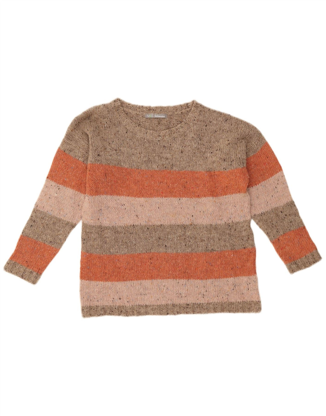 Marks & Spencer Dame Boat Neck Jumper Sweater UK 14 Large Beige